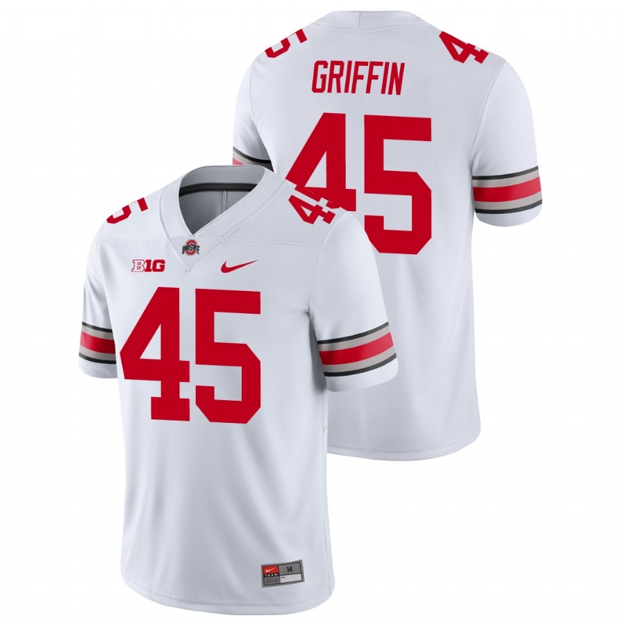 Ohio State Buckeyes Men's NCAA Archie Griffin #45 White Game Nike College Football Jersey MDP2849QM